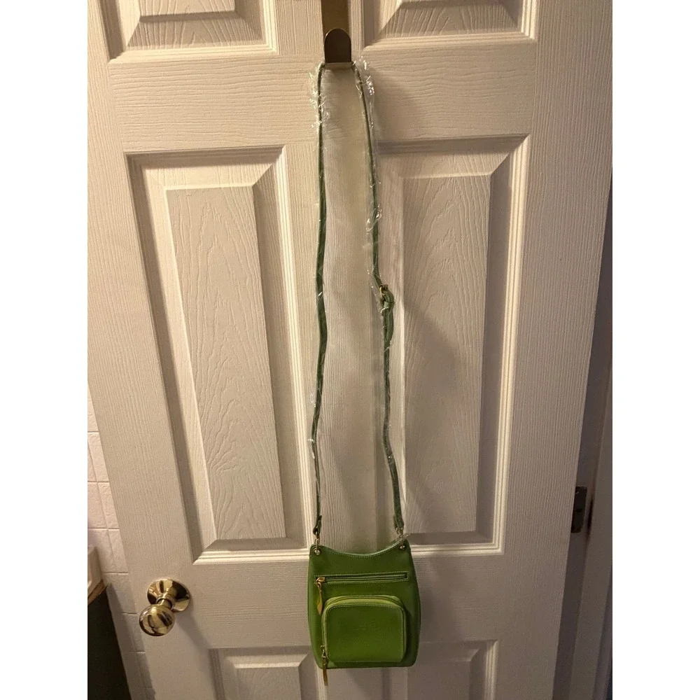 Beijo Crossbody Bag in Apple Green with Gold Tone Hardware & Adjustable Strap